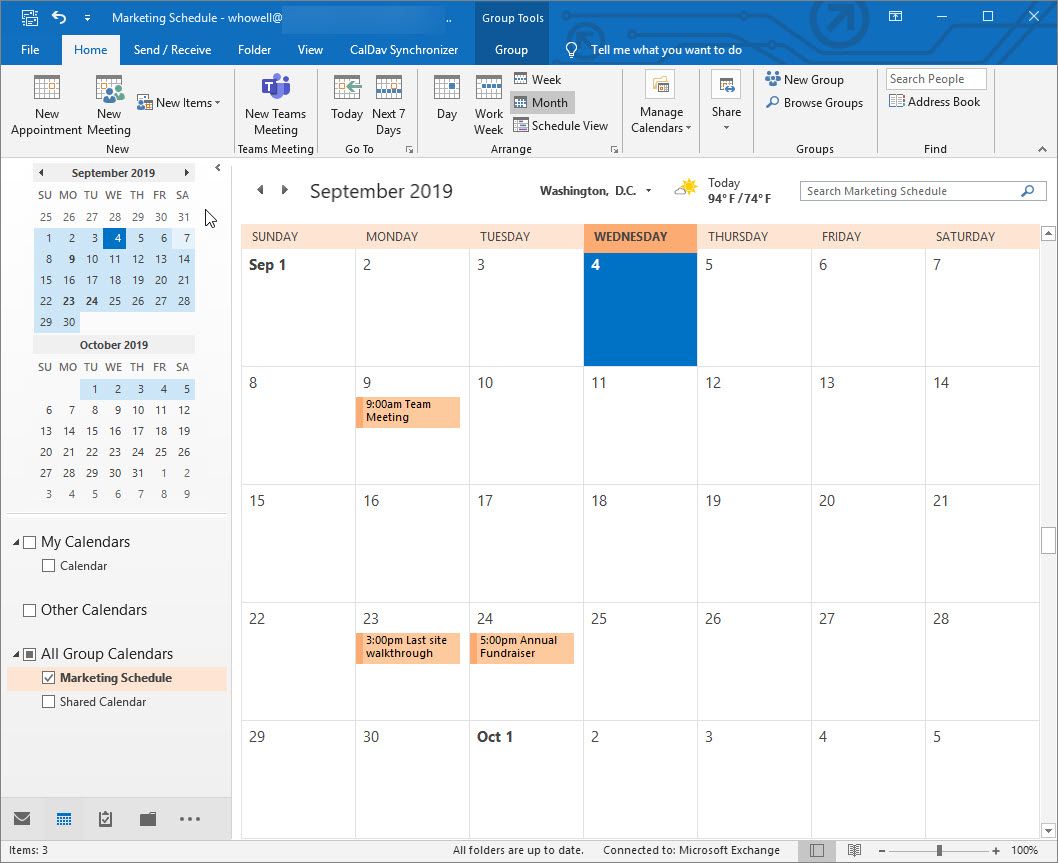 Shared Calendars