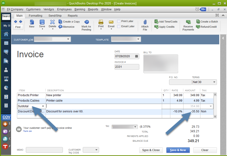 How to Add Discounts to Items and Invoices in QuickBooks ...