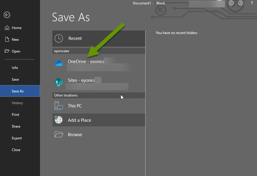 change default save location office 2019