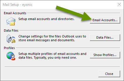 att email server settings outlook