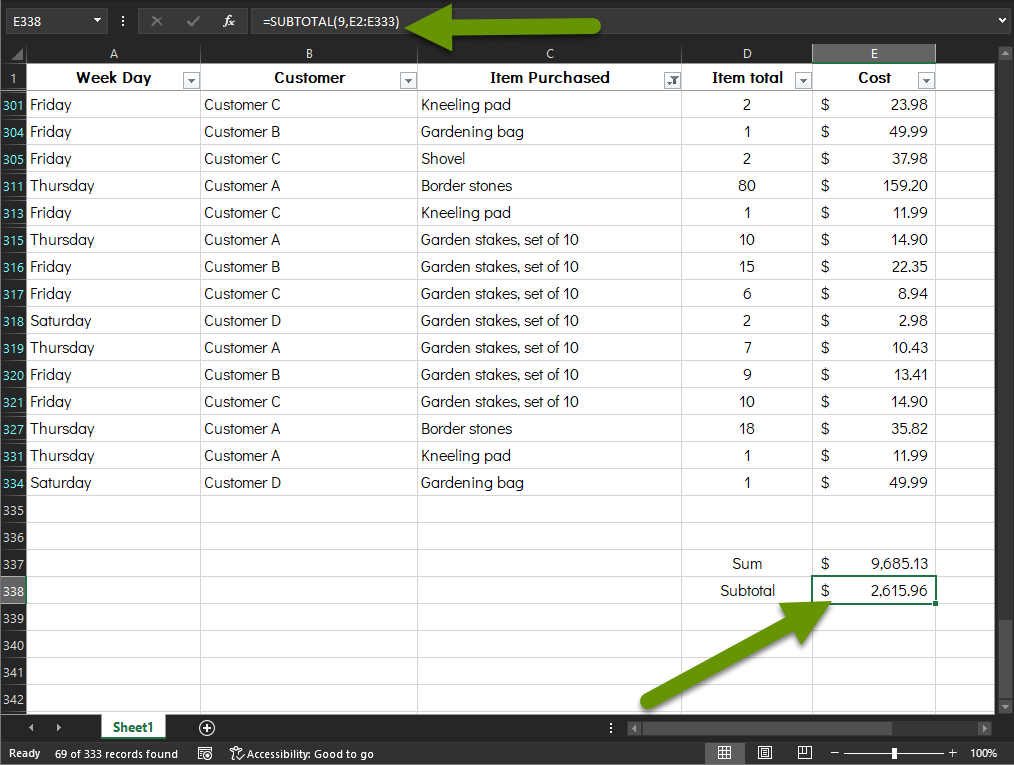 How to Include and Exclude Filtered Data in Excel Functions